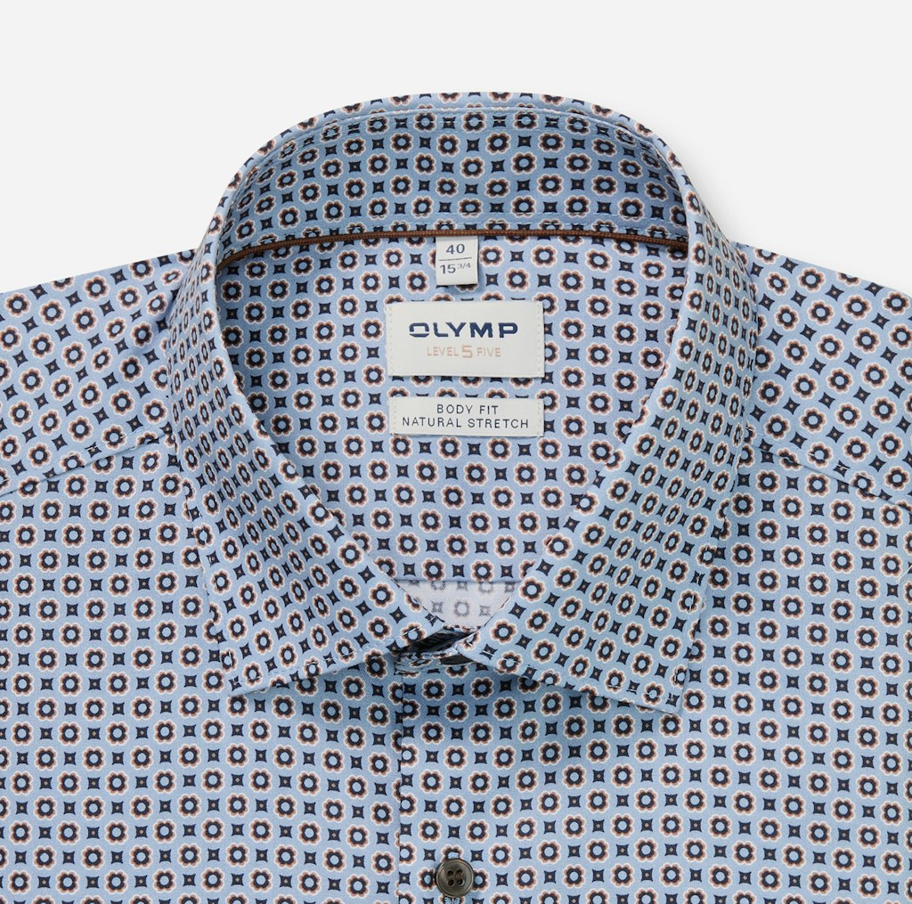 Olymp Herren Hemden lang Rauchblau