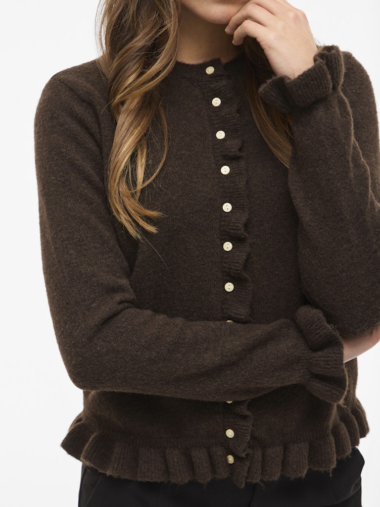 Vila Damen Strickjacken Coffee Bean/Mel