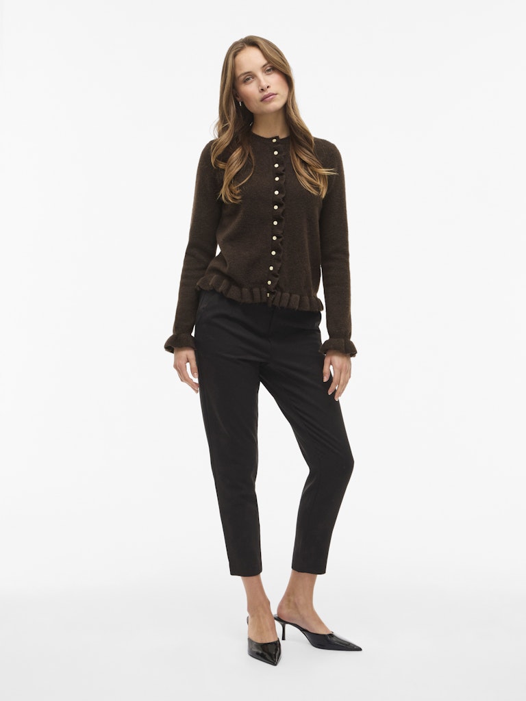 Vila Damen Strickjacken Coffee Bean/Mel