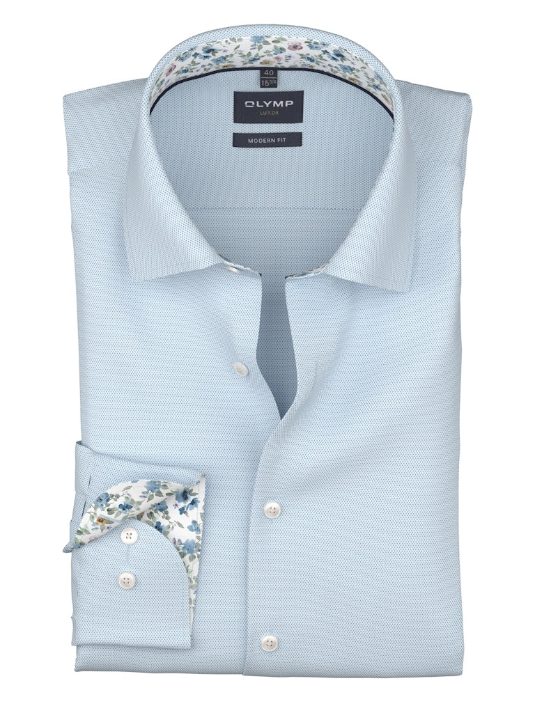 Olymp Herren Hemden lang Bleu