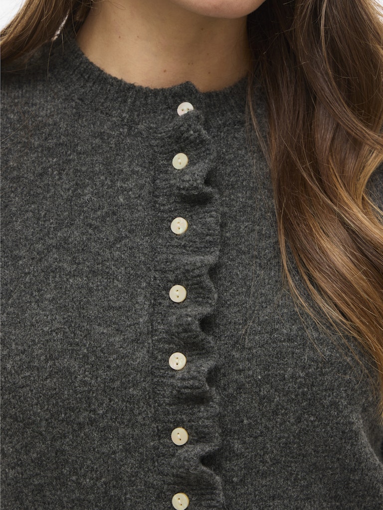 Vila Damen Strickjacken Medium Grey Mel