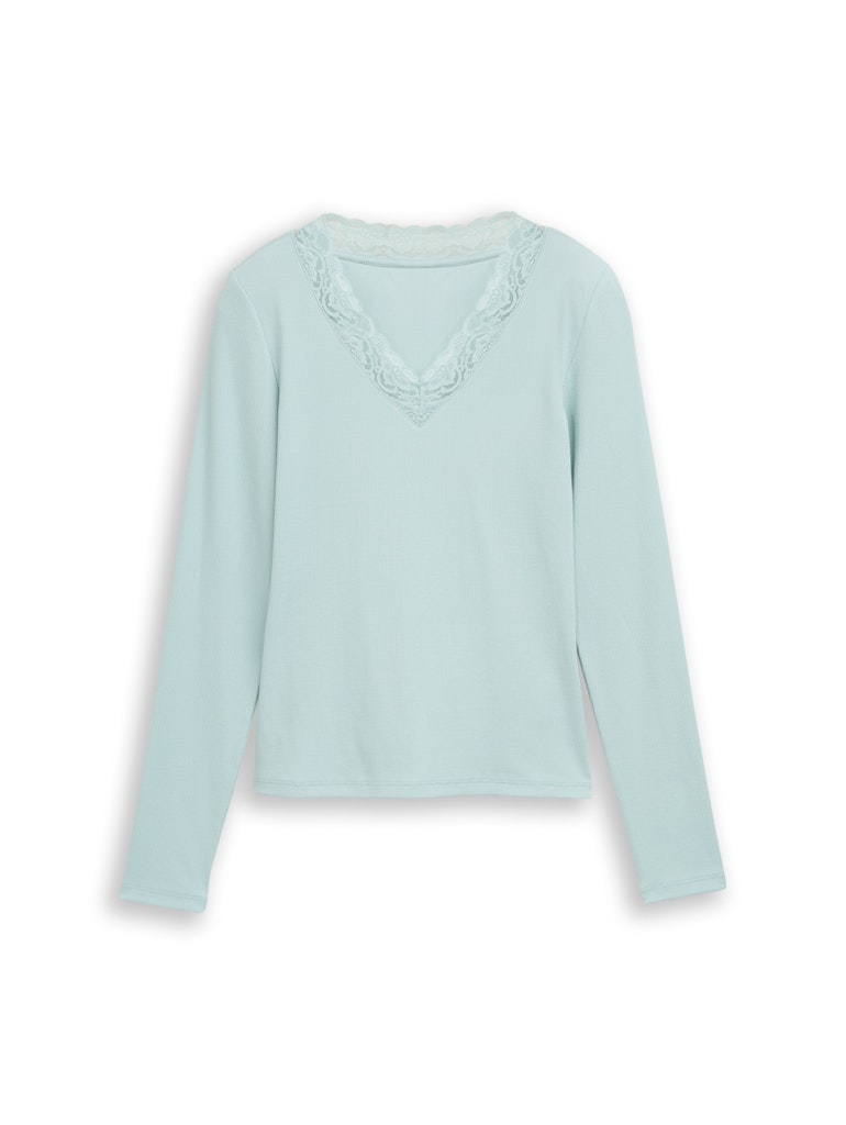 Tom Tailor denim Damen T-Shirts Silver Cloud Bl