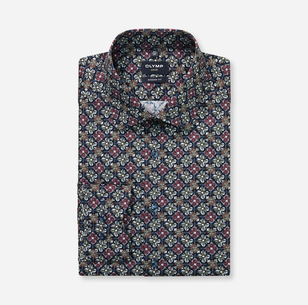 Olymp Herren Hemden lang Marine