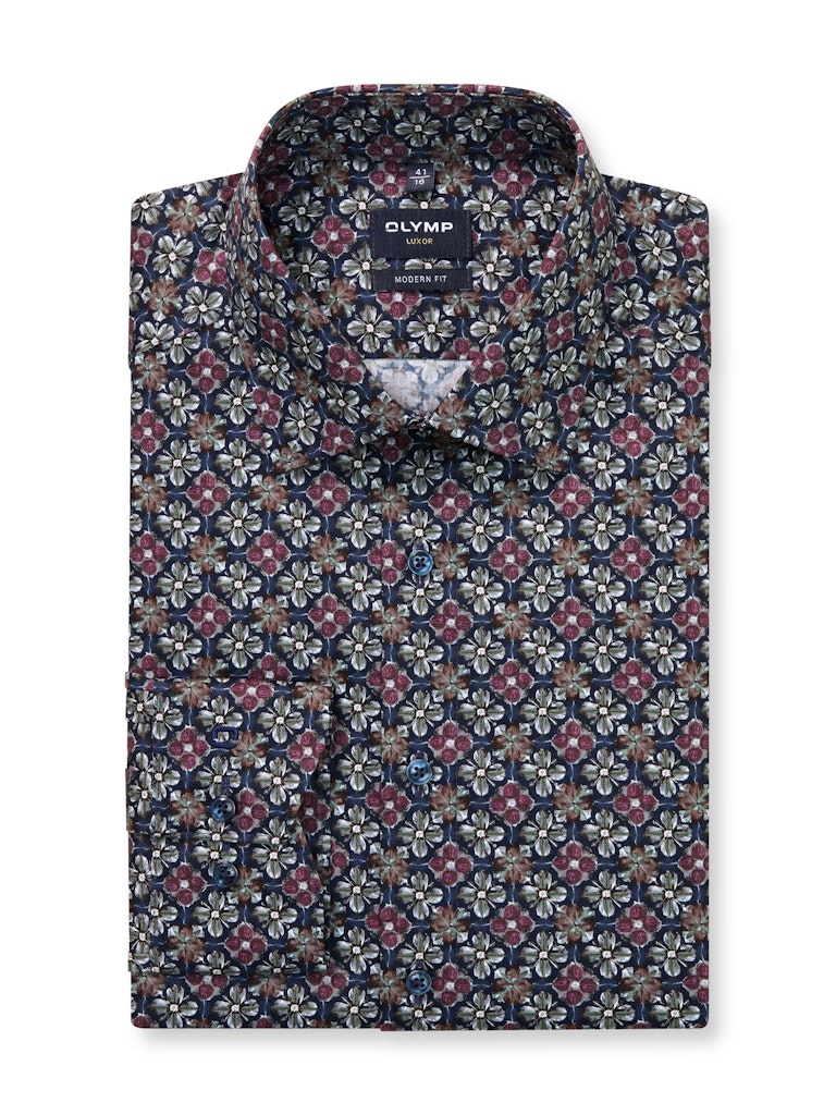 Olymp Herren Hemden lang Marine