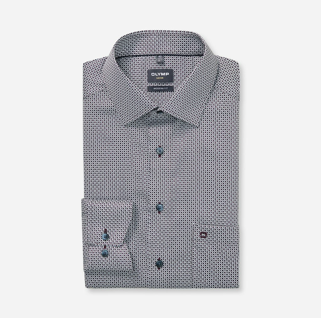 Olymp Herren Hemden lang  Aubergine