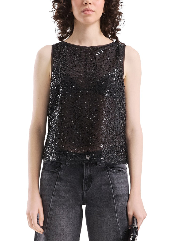 QS by S.Oliver Damen Tops Grey/Black