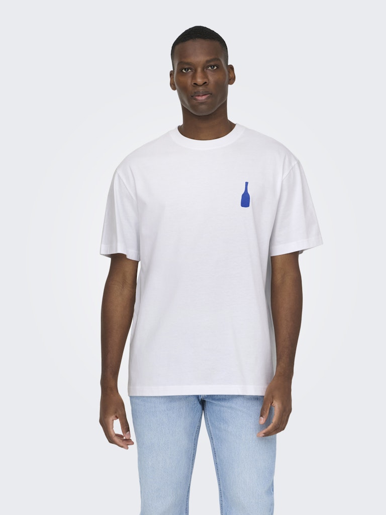 Only & Sons Herren T-Shirts kurz Bright White/Pl