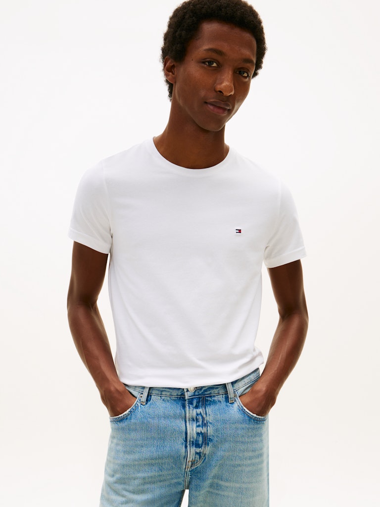 Tommy Hilfiger Herren T-Shirts kurz Ybr White