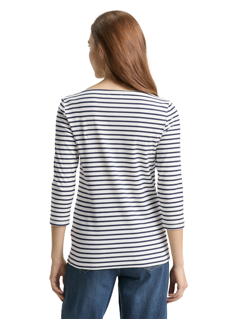 Tom Tailor Damen Tops Offwhite Navy B