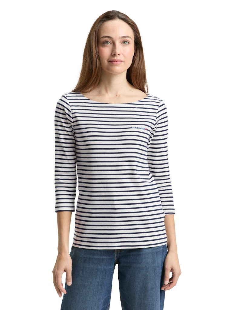 Tom Tailor Damen Tops Offwhite Navy B