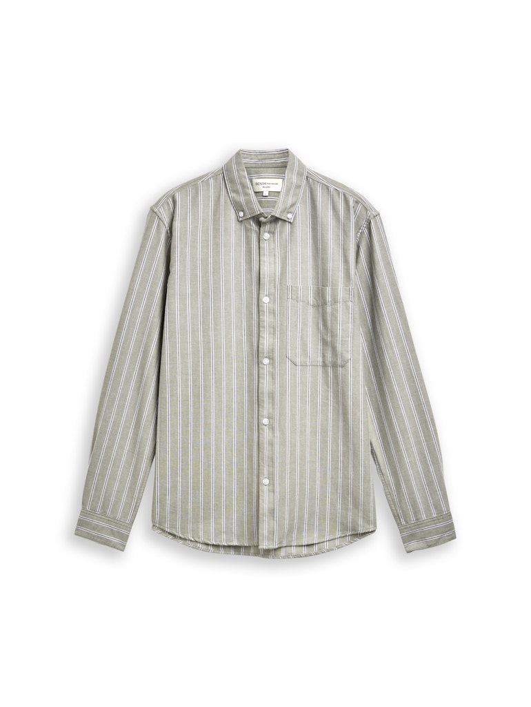 Tom Tailor denim Herren Hemden lang Olive Big Strip