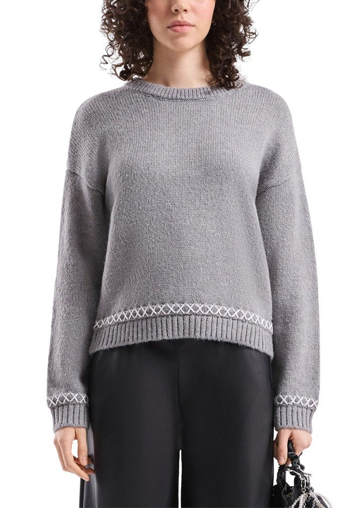 QS by S.Oliver Damen Pullover Grey/Black