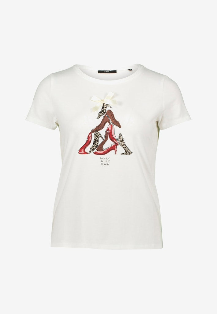 Zero Damen T-Shirts Patch Creamred