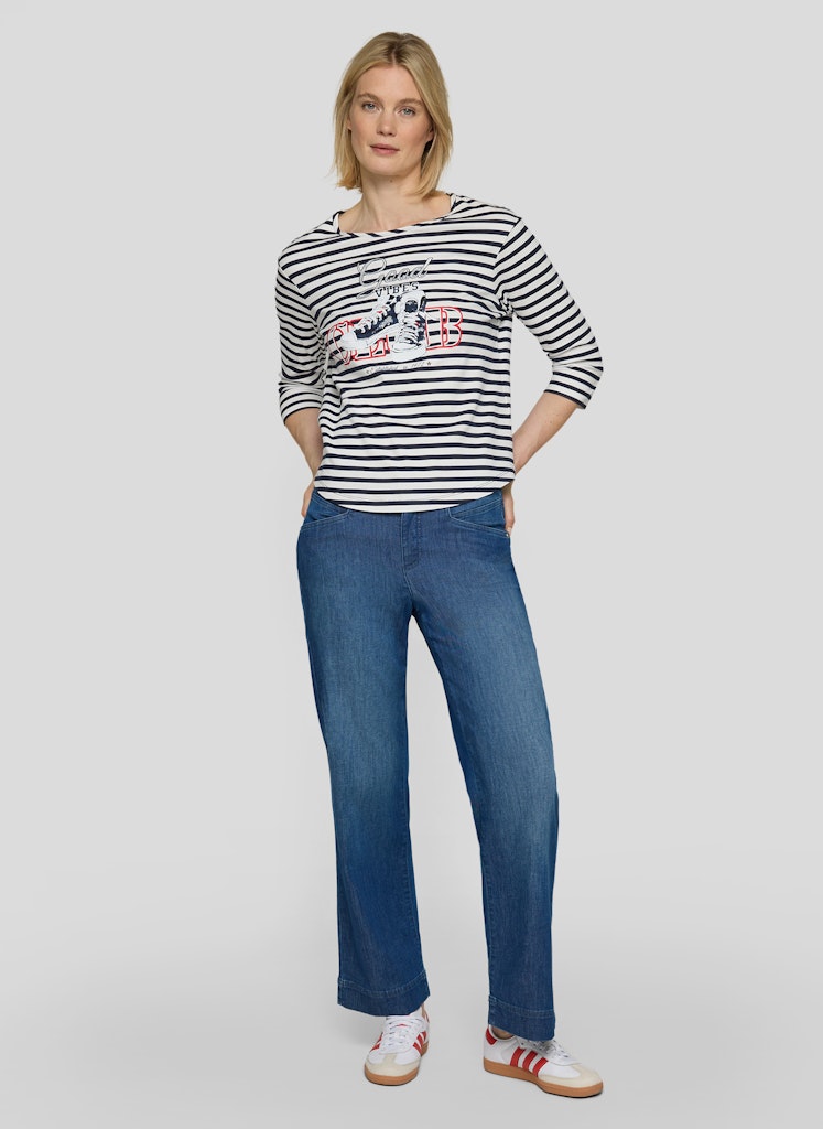 Rabe T-Shirt Pazifik Mit Abstraktem Kreismuster - Größe 46 - Damen Shirt