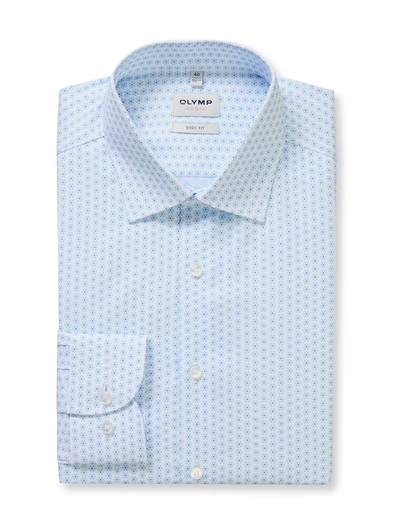 Olymp Herren Hemden lang Bleu