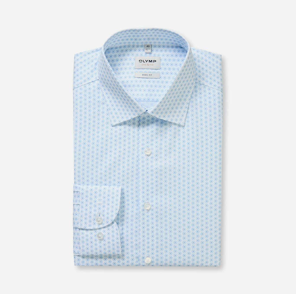 Olymp Herren Hemden lang Bleu