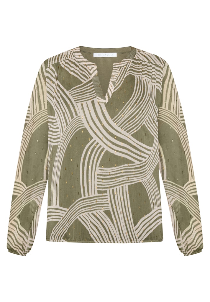 Betty & Co Damen Blusen Khaki/Cream