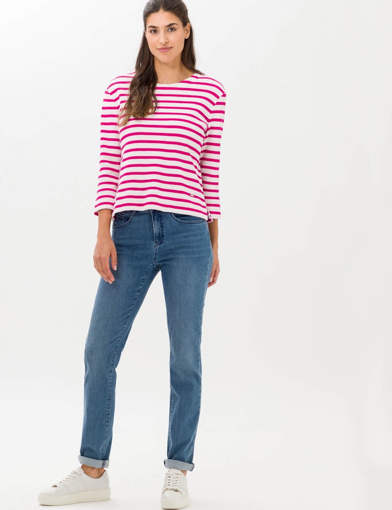 Brax Damen Jeans Used Stone Blue