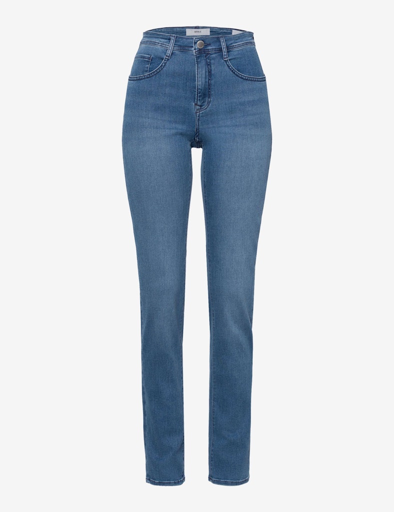Brax Damen Jeans Used Stone Blue
