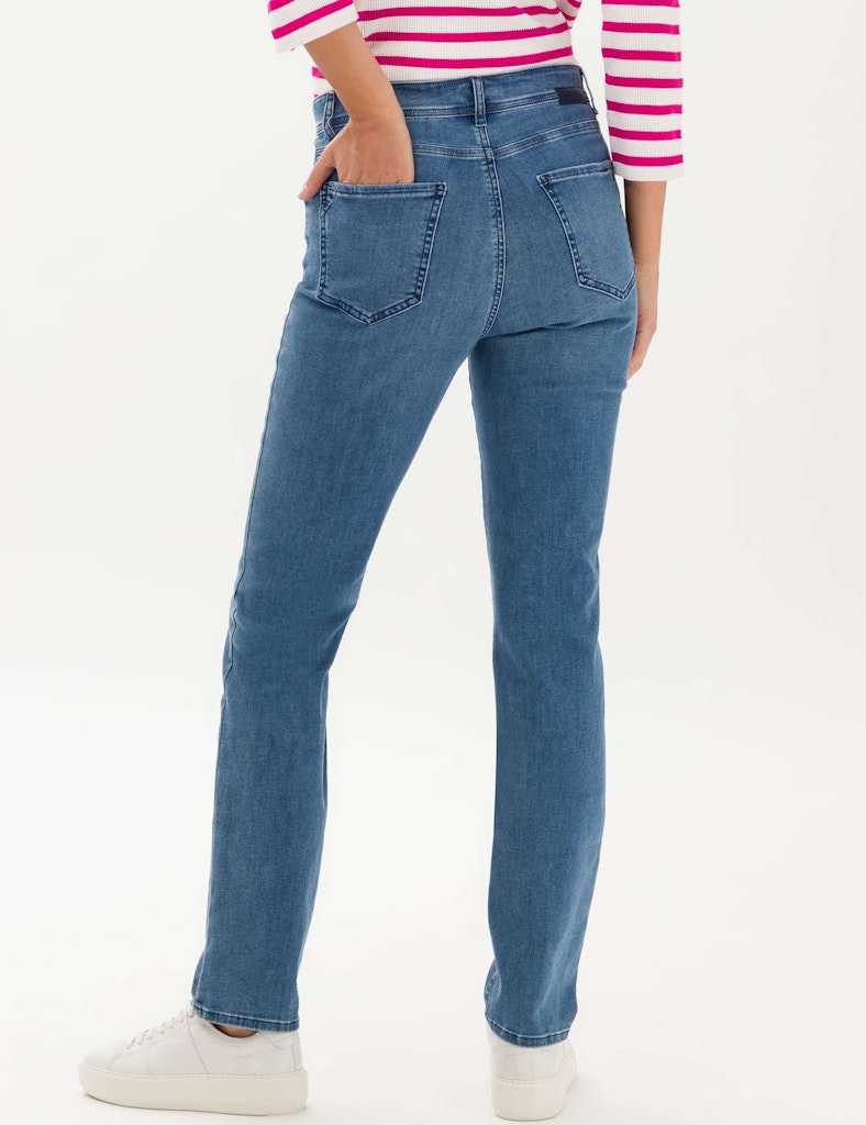 Brax Damen Jeans Used Stone Blue