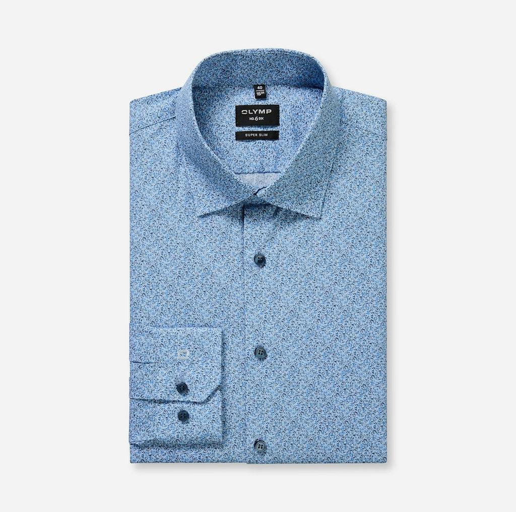 Olymp Herren Hemden lang Bleu