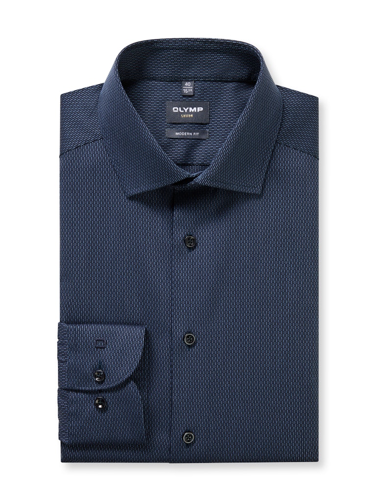 Olymp Herren Hemden lang Marine