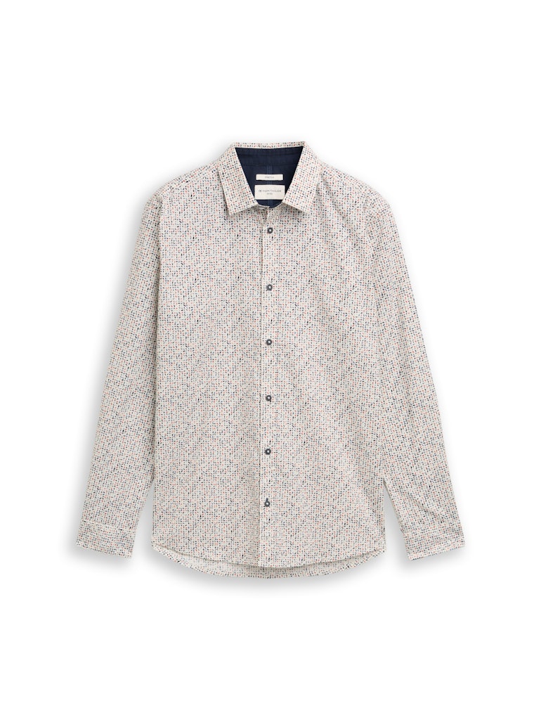 Tom Tailor Herren Hemden lang White Abstract