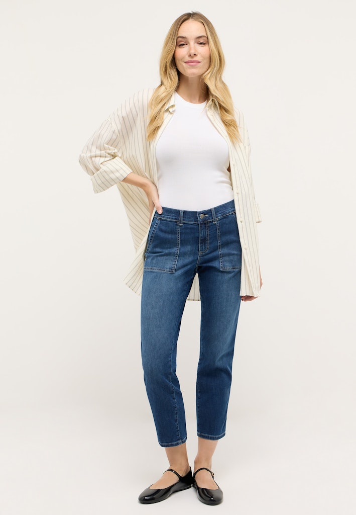 Angels Damen Jeans Mid Blue Us