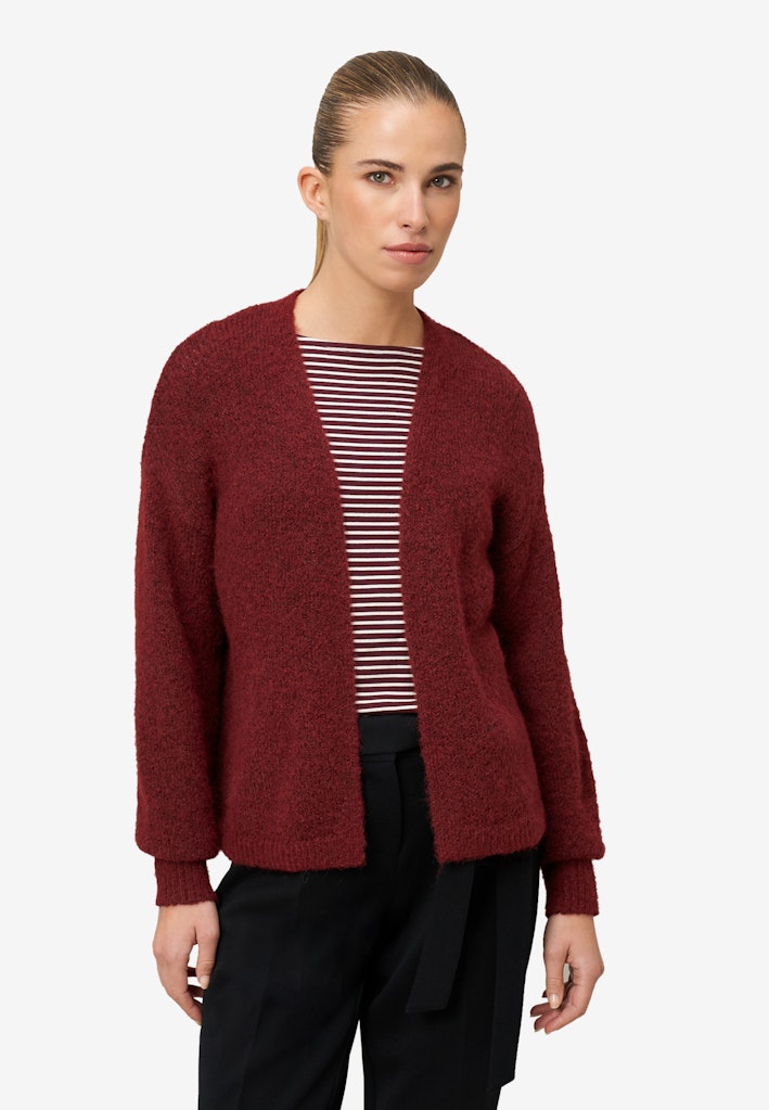 Zero Damen Strickjacken Dark Red Melang