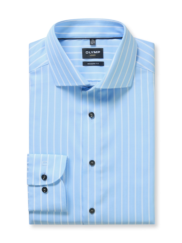 Olymp Herren Hemden lang Bleu