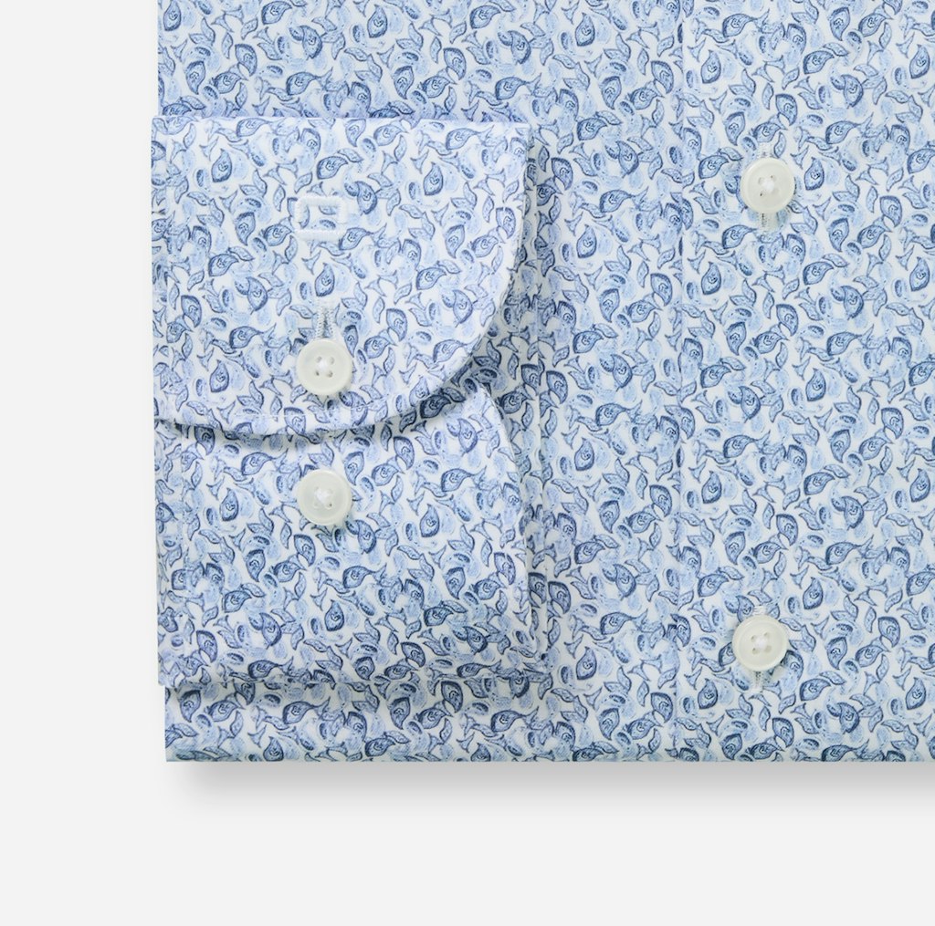 Olymp Herren Hemden lang Bleu