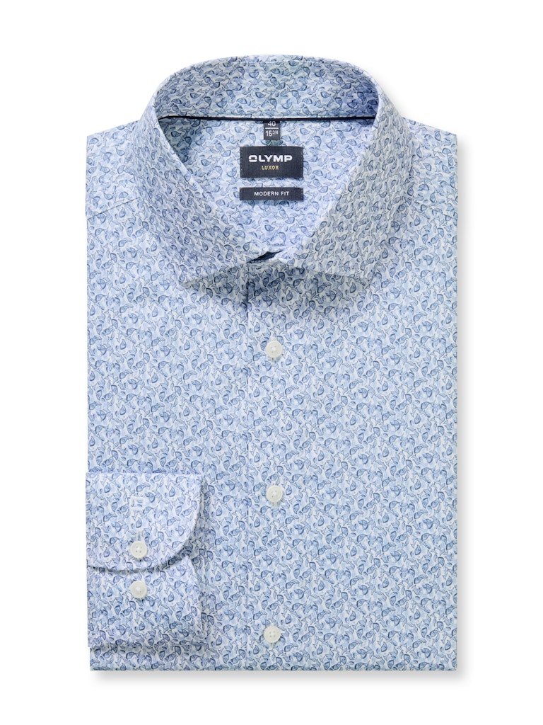 Olymp Herren Hemden lang Bleu