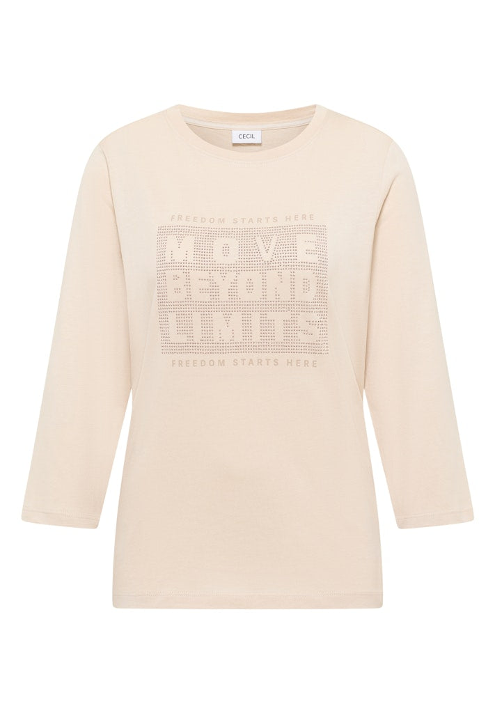 Cecil Damen T-Shirts Pearl Bei