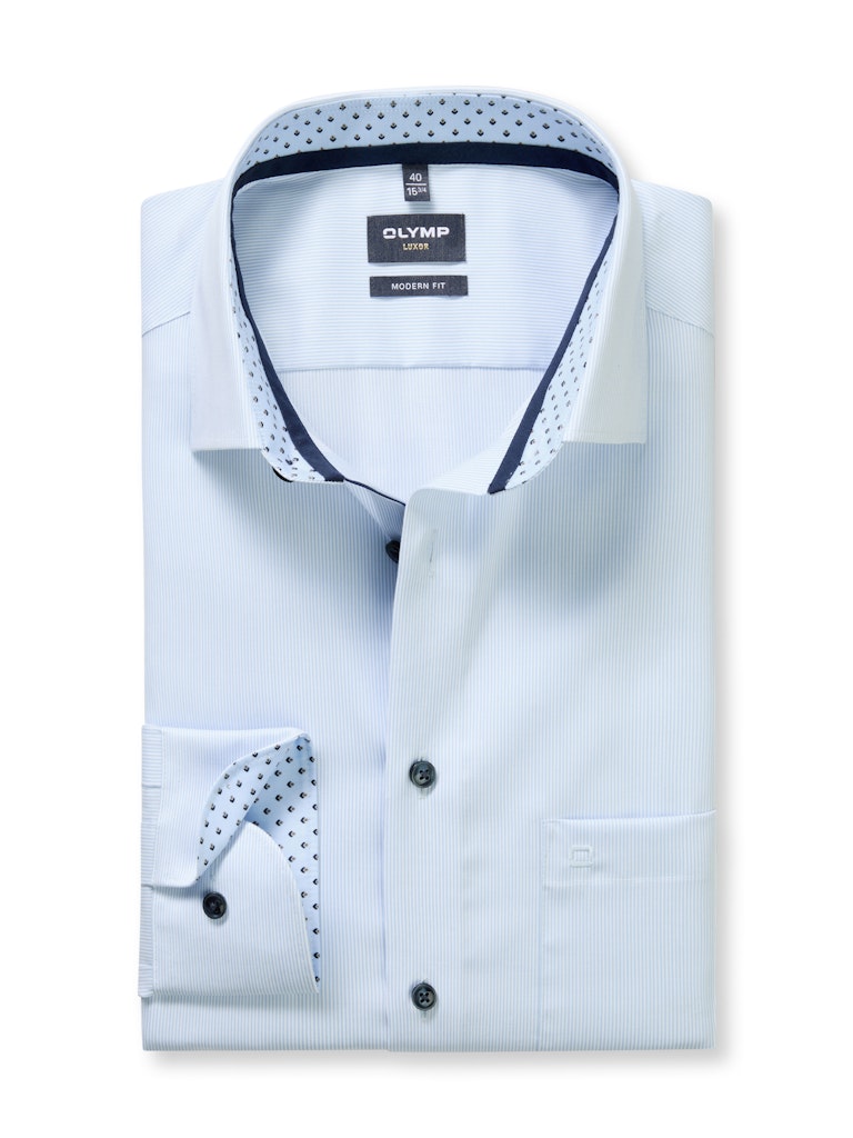 Olymp Herren Hemden lang Bleu