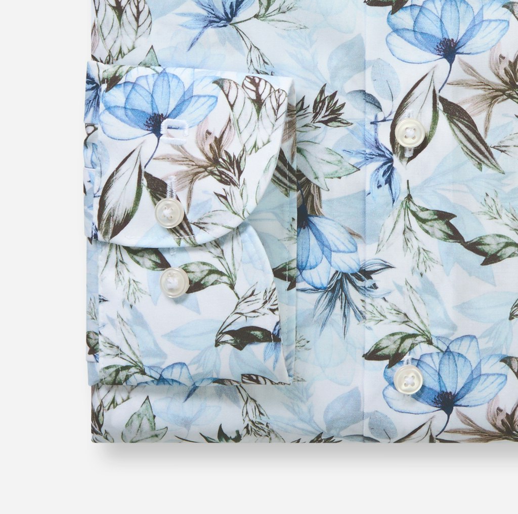 Olymp Herren Hemden lang Bleu