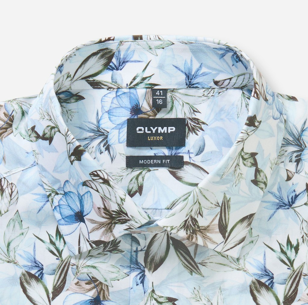 Olymp Herren Hemden lang Bleu