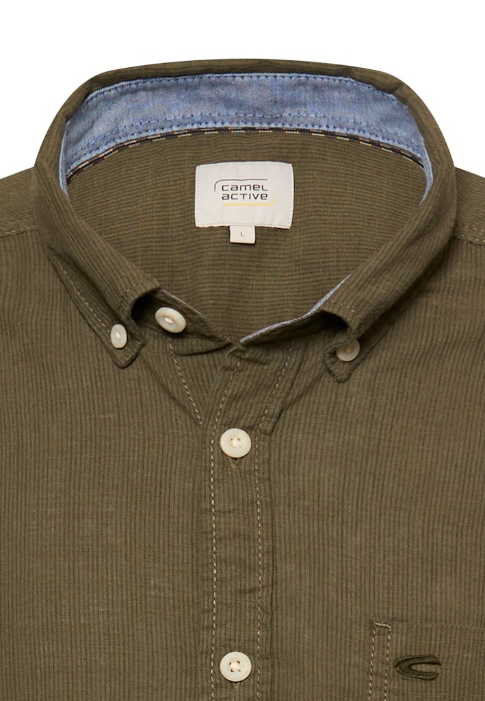 Camel active Herren Hemden kurz Deep Olive