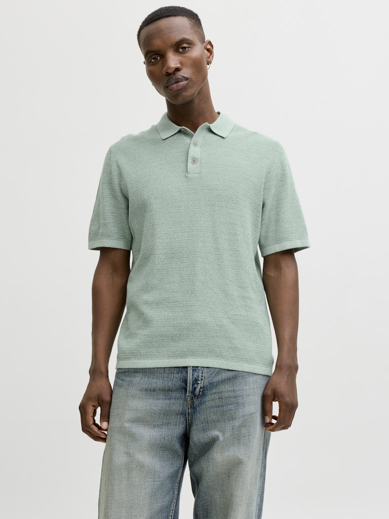 Jack & Jones Herren Polo-Shirts Granite Green/W