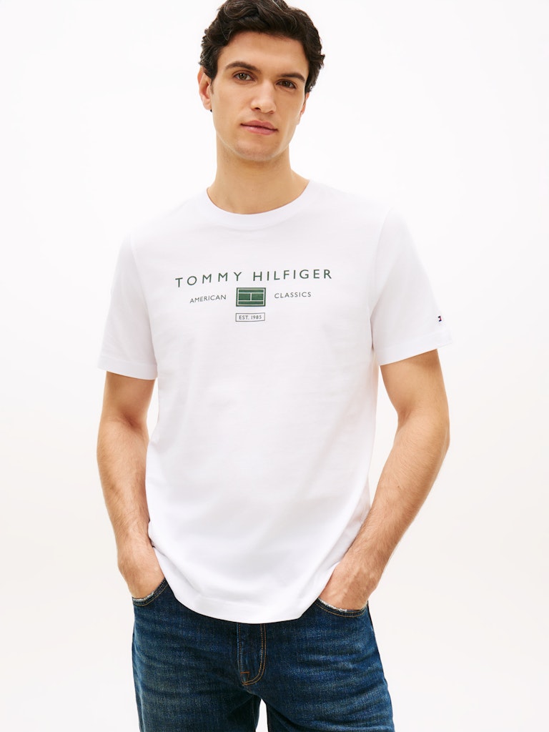 Tommy Hilfiger Herren T-Shirts kurz Ybr White
