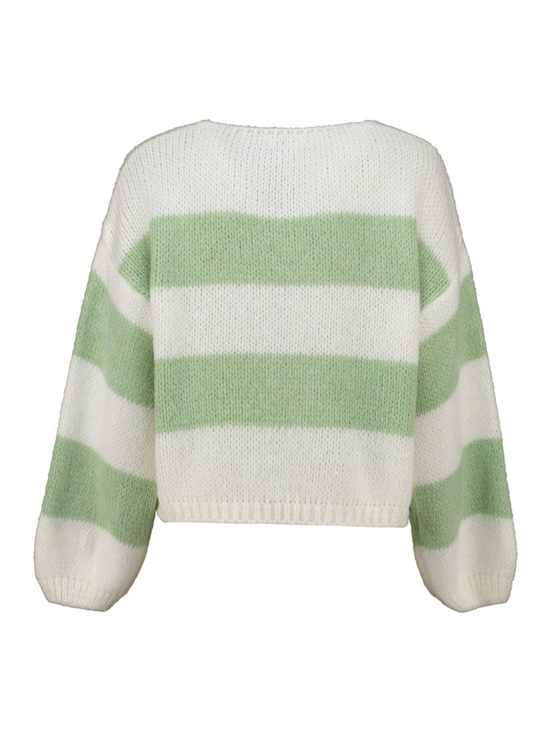 Haily's Damen Strickjacken Matcha/Offwhite