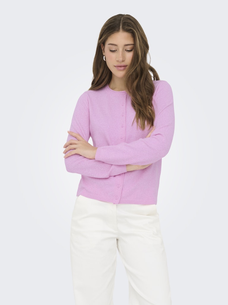 only Damen Strickjacken Super Pink/Mela