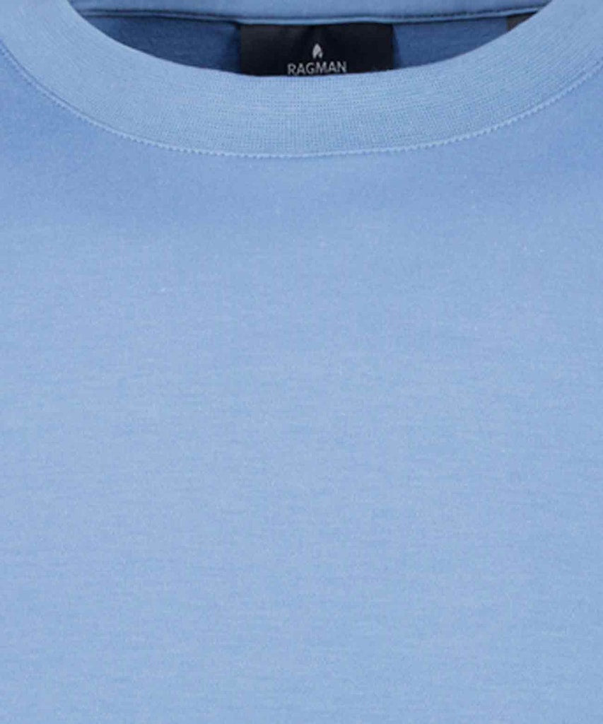 Ragman Herren T-Shirts kurz Mittelblau