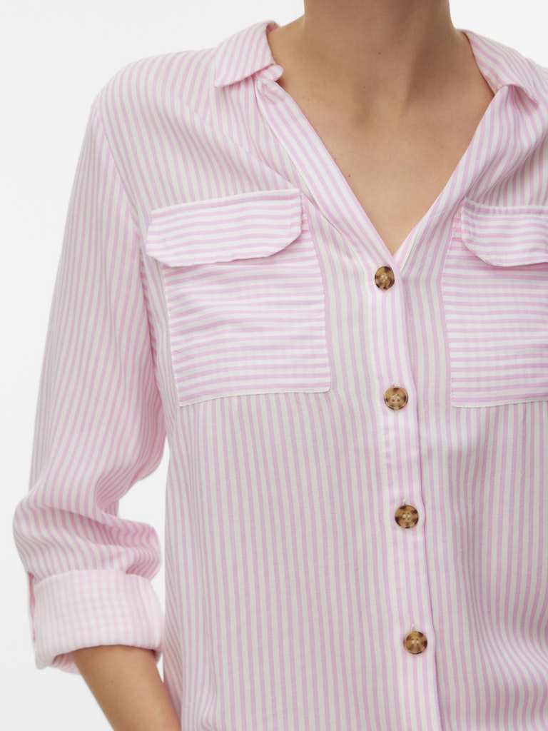 Vero Moda Damen Blusen Bonbon/Snow Whi