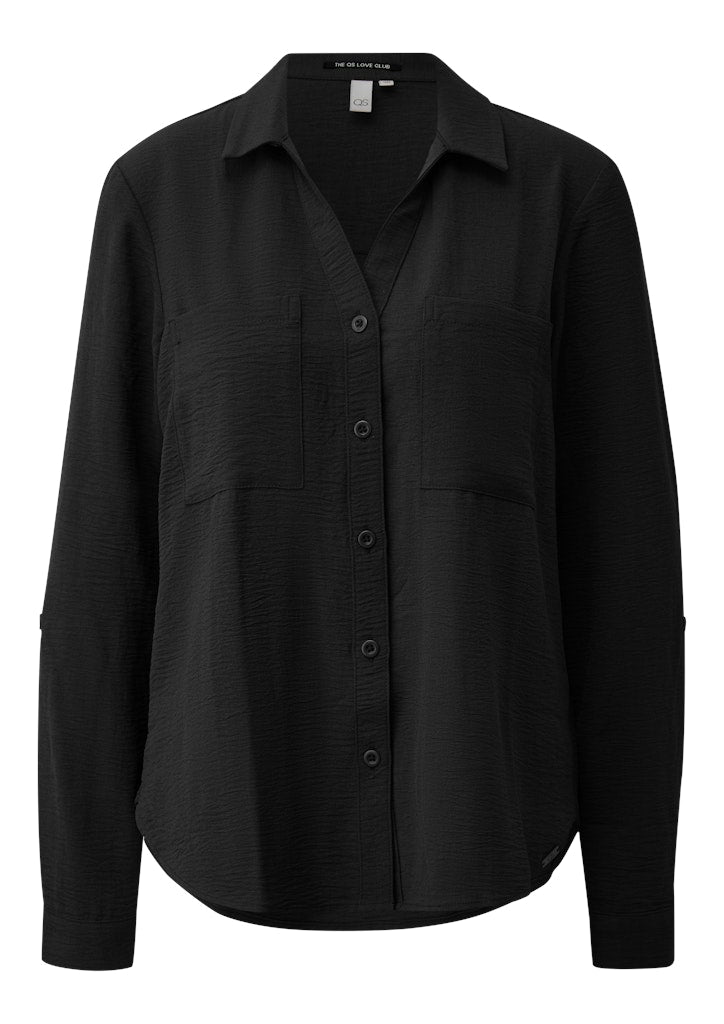 Langarmbluse - Grey/Black