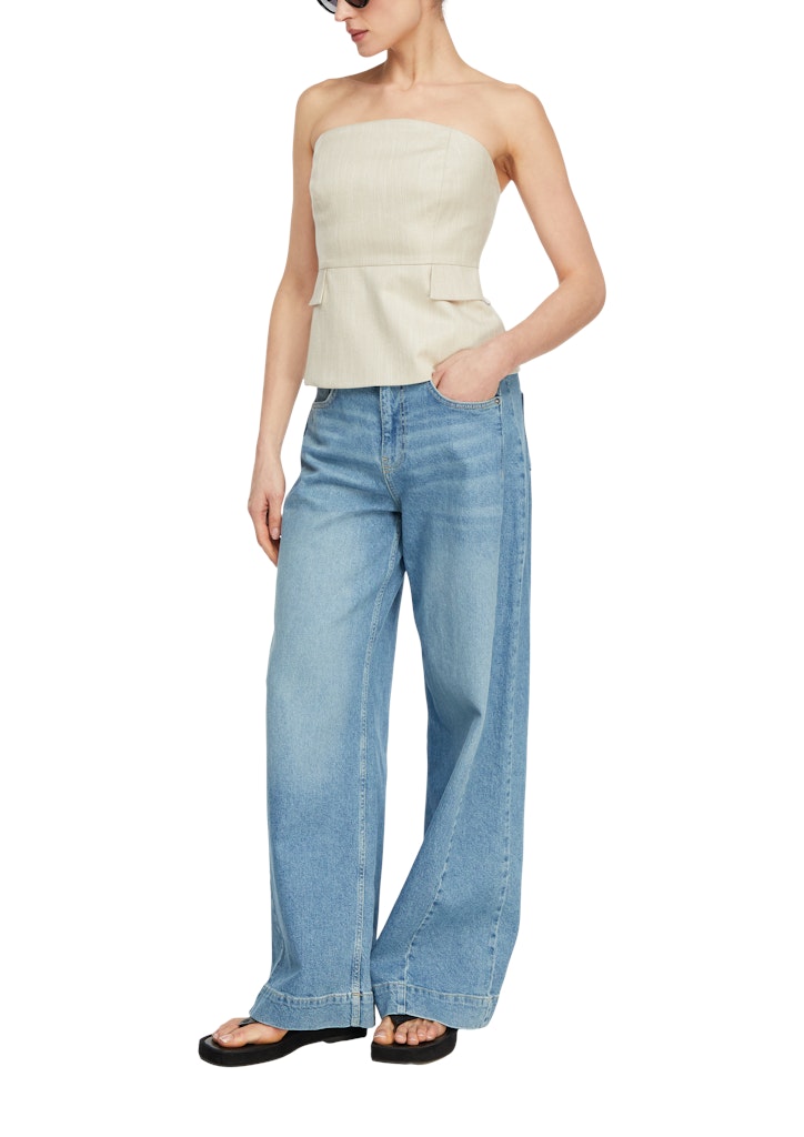 Comma Damen Tops Grey/Black
