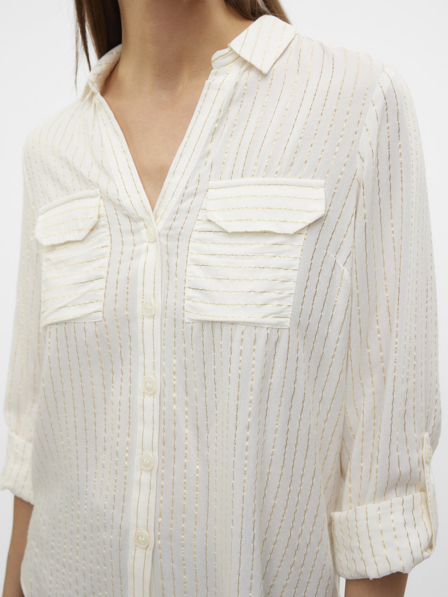 Vero Moda Damen Blusen Snow White/Gold