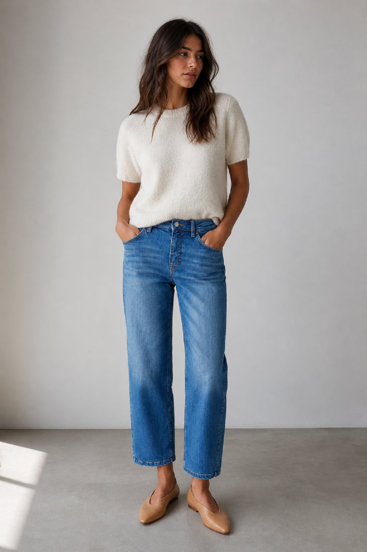 Opus Pants Damen Jeans Mid Brill