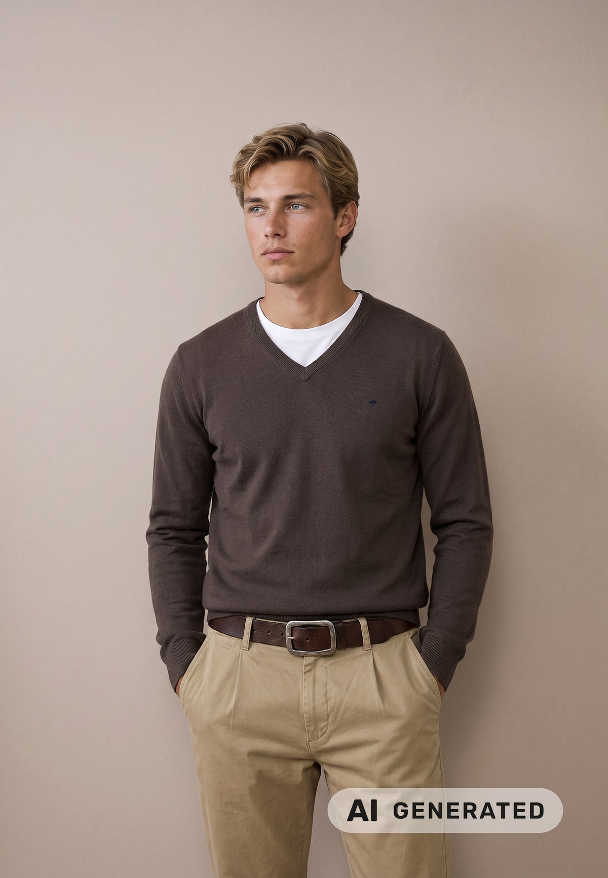Fynch-Hatton Herren Pullover Dark Chocolate