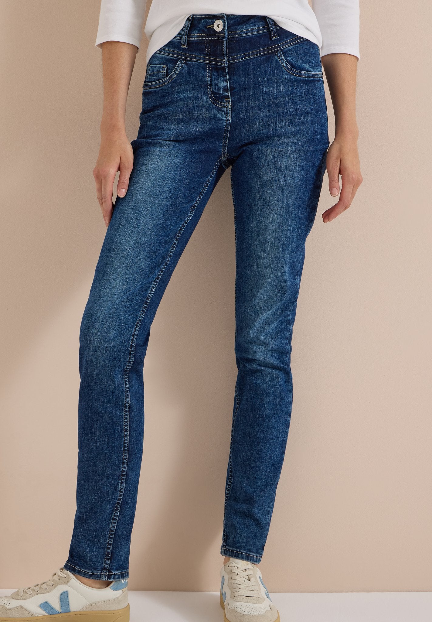 Cecil Damen Hosen Mid Blue