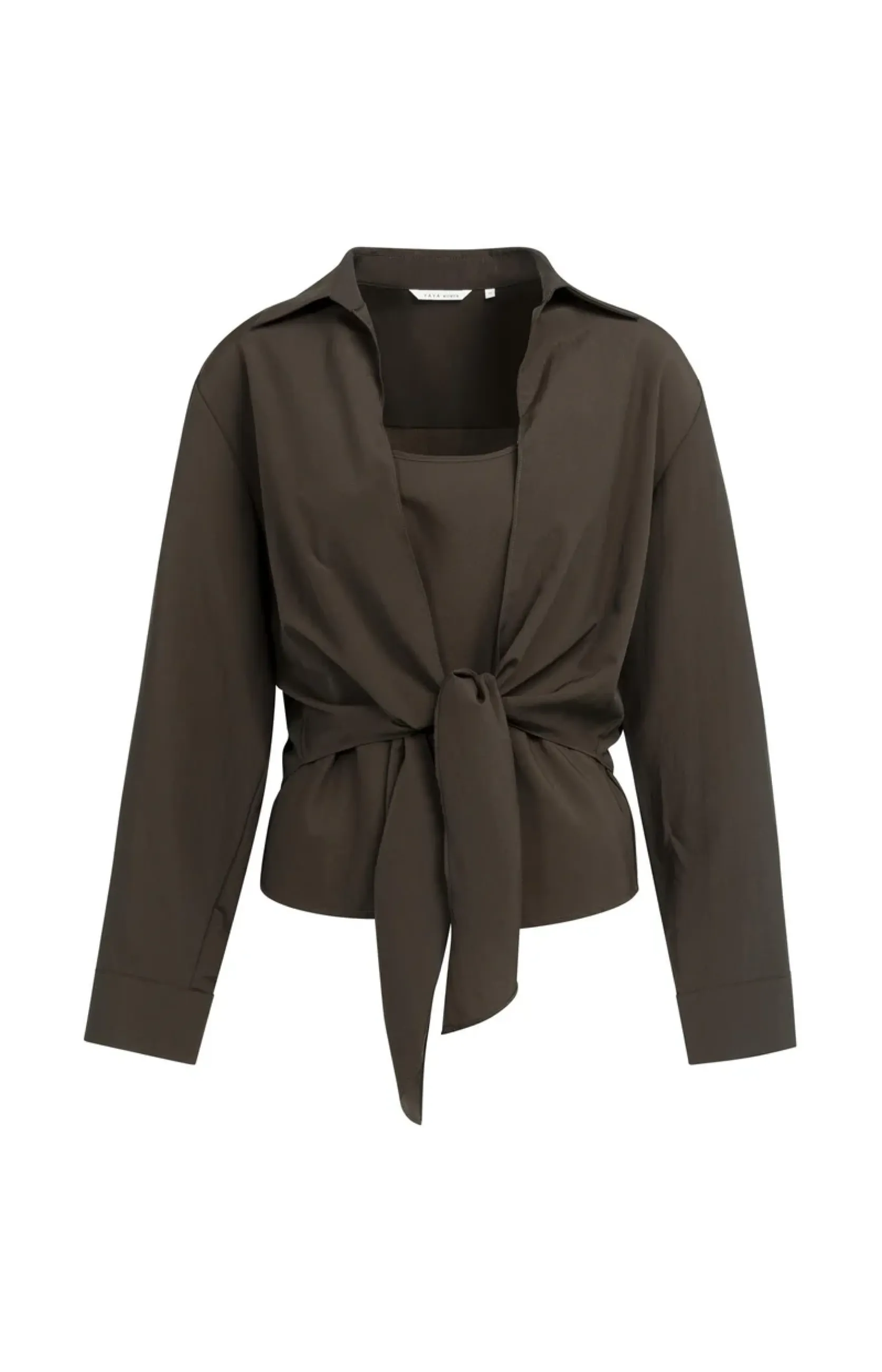 Bluse mit Knoten und passendem ärmellosen Top